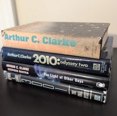 Sci-Fi Hardcover Book Lot 4 Arthur C Clarke Space Odyssey Prelude To Mars + More