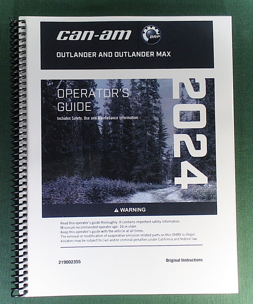 2024 Can-Am Outlander 1000R XT-P Owner’s Manual: 276 Pages & Protective Covers