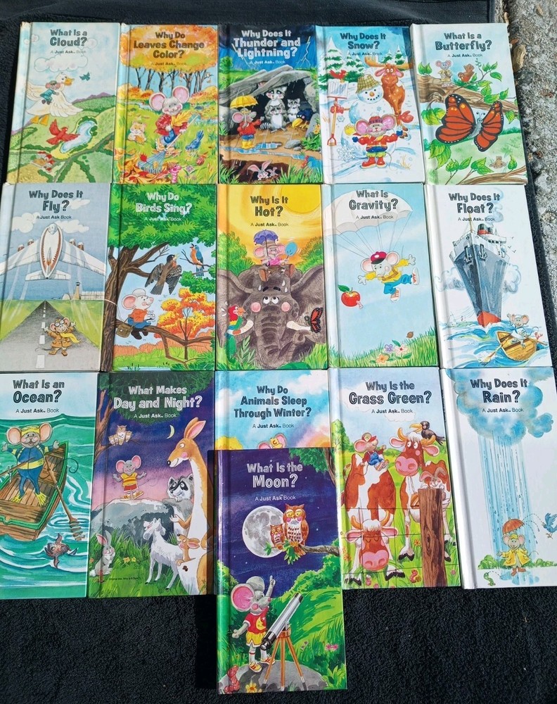 Lot 16 Vintage Just Ask Weekly Read Science Books HC Pages Are VG Fst Ship