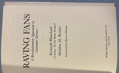 “Raving Fans,” Hard Cover Book by Ken Blanchard & Sheldon Bowles, 138 Pages, New