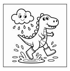 Cute Dinosaurs Coloring Book for Kids Ages 4-8 | Fun Prehistoric Activity Book |