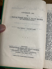 New World Translation of the Holy Scriptures Bible green HC ©1961 1st Edition