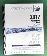 2017 Can-Am DS 90 Owner’s Manual: 156 Pages & Protective Covers!