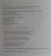 KNIVES OF WAR International Guide Military Knives World War I to Present PB Book