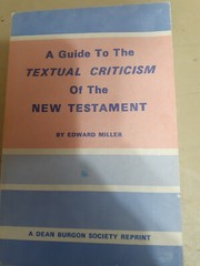 Scarce! A Guide to the Textual Criticism of the New Testament by Edward Miller