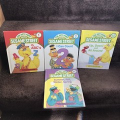1989 On My Way With Sesame Street Books Hardcover lot of 4 Vintage Big Bird