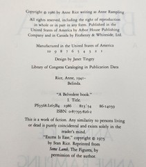 Anne Rice Prince Lestat and the Realms of Atlantis Blood Communion Belinda