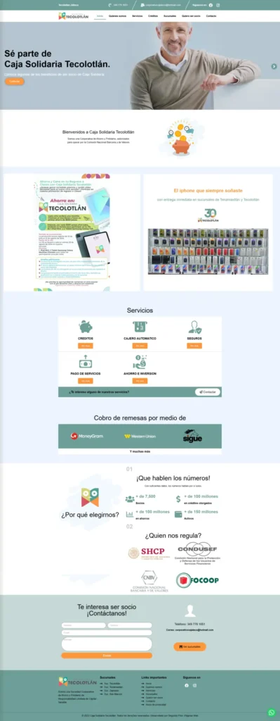 Página Web Guadalajara - Caja Solidaria Tecolotlán