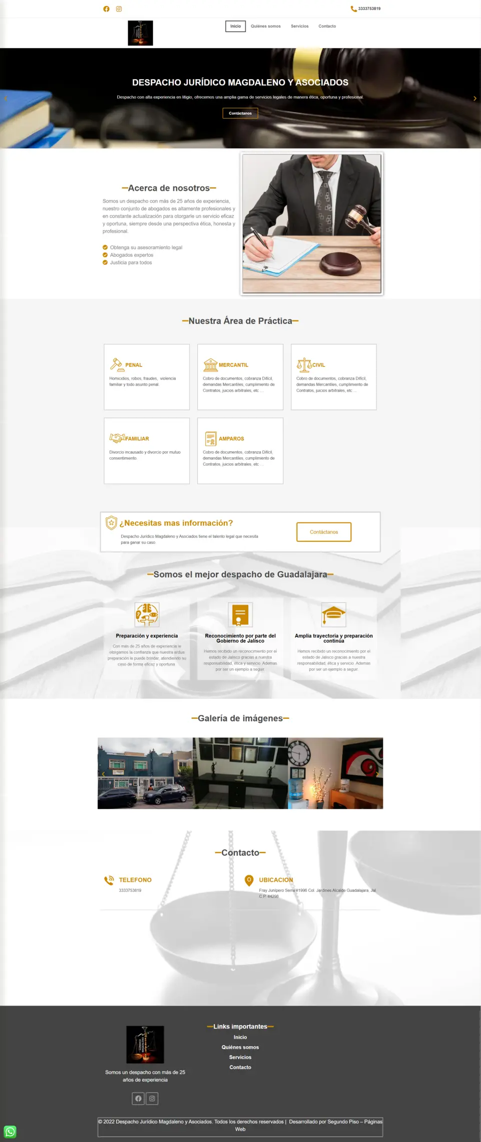Landing Page Despacho Jurídico Magdaleno Y Asociados
