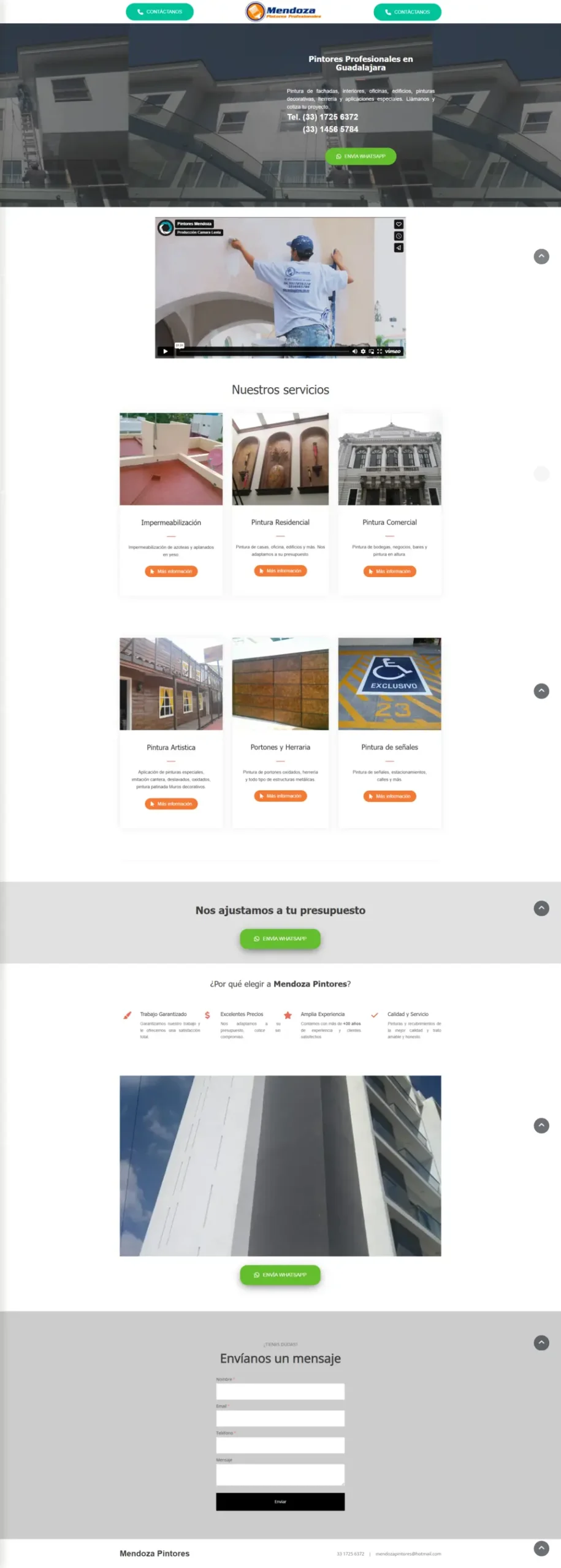 Página Web - Mendoza Pintores
